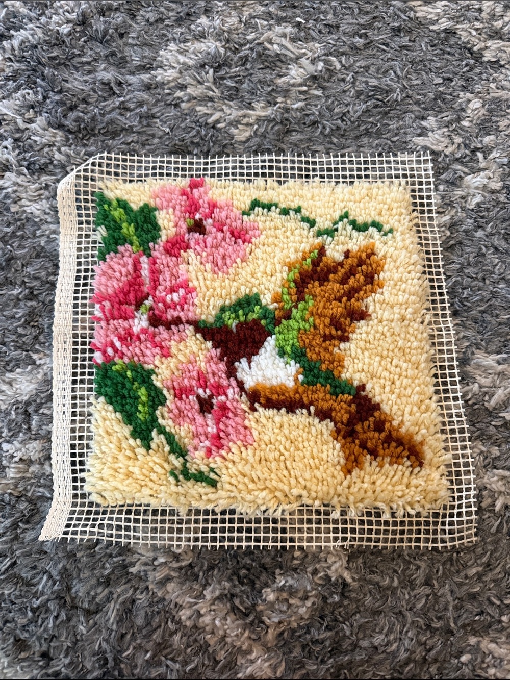 Vintage Latch Hook Hummingbird